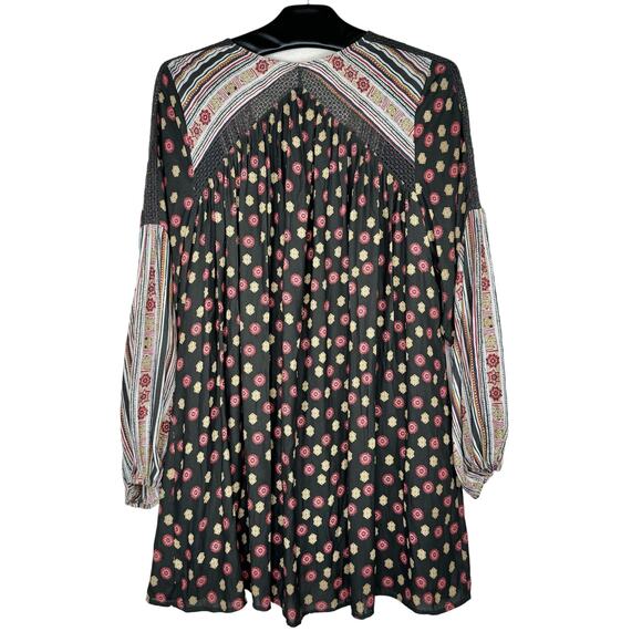 Free People Boho Rain Or Shine Pebbled Chiffon Printed Mini Dress XS - Picture 4 of 14